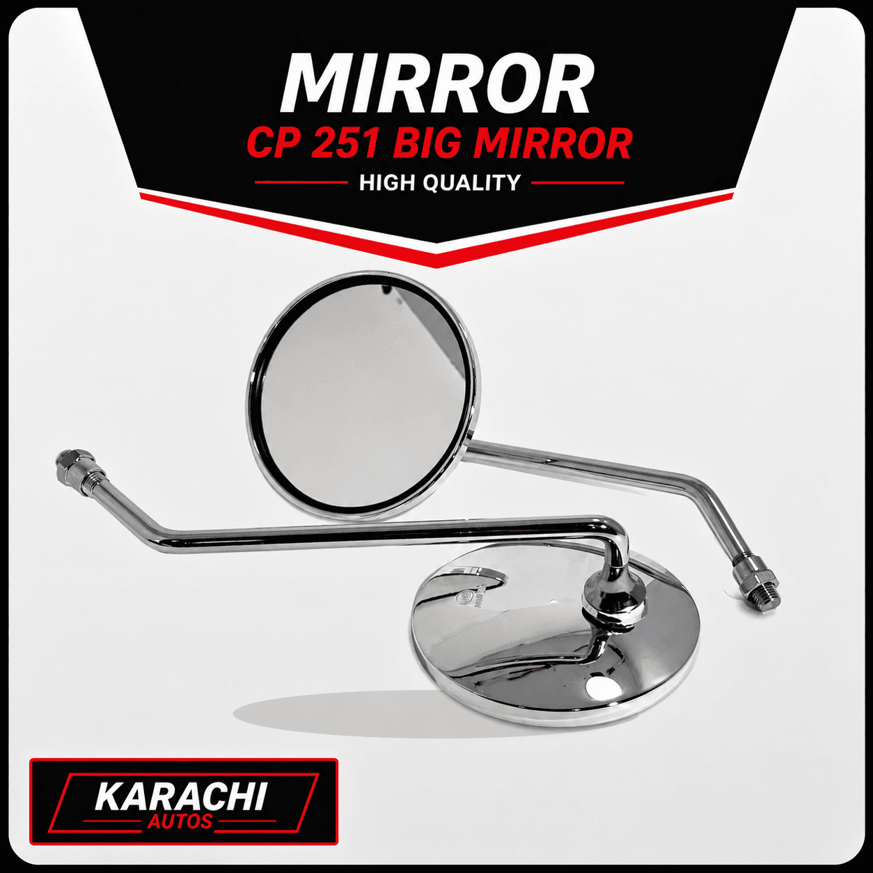 CP 251 Big Chrome Motorcycle Mirror